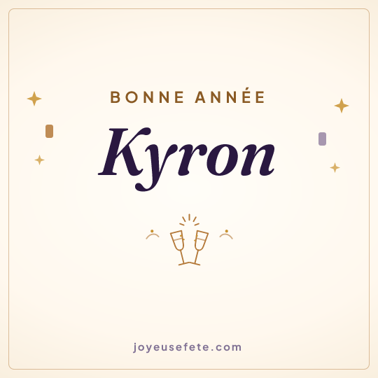 Image carrée « Bonne année Kyron » pour WhatsApp