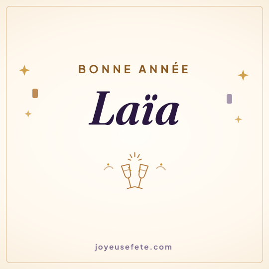 Image carrée « Bonne année Laïa » pour WhatsApp