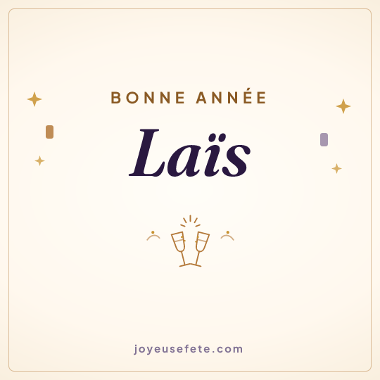 Image carrée « Bonne année Laïs » pour WhatsApp
