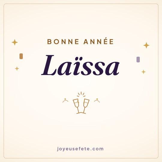 Image carrée « Bonne année Laïssa » pour WhatsApp