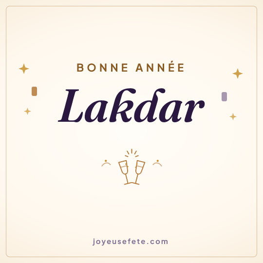 Image carrée « Bonne année Lakdar » pour WhatsApp