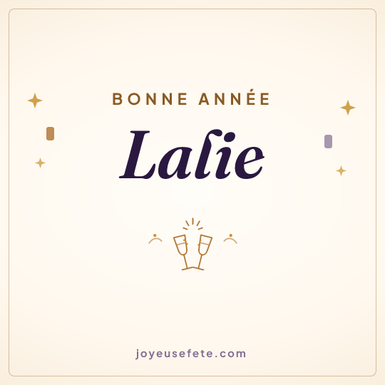 Image carrée « Bonne année Lalie » pour WhatsApp