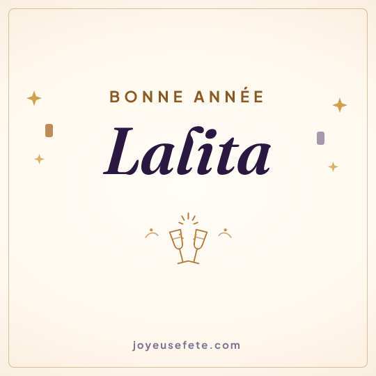 Image carrée « Bonne année Lalita » pour WhatsApp