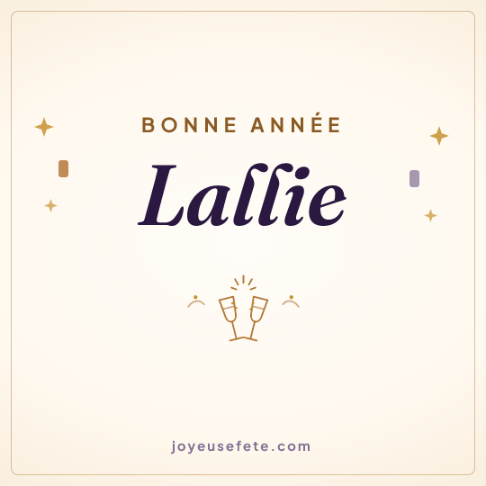 Image carrée « Bonne année Lallie » pour WhatsApp