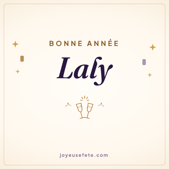 Image carrée « Bonne année Laly » pour WhatsApp