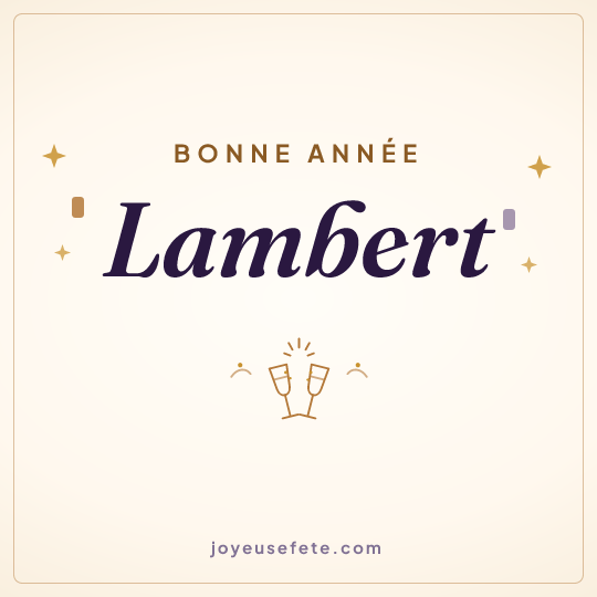Image carrée « Bonne année Lambert » pour WhatsApp