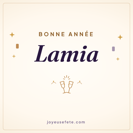 Image carrée « Bonne année Lamia » pour WhatsApp