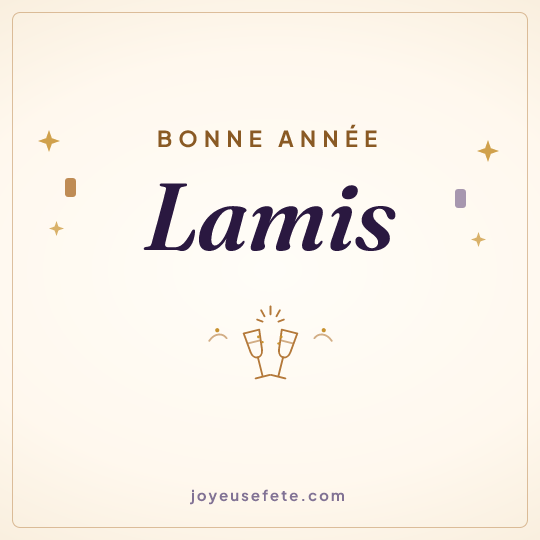 Image carrée « Bonne année Lamis » pour WhatsApp