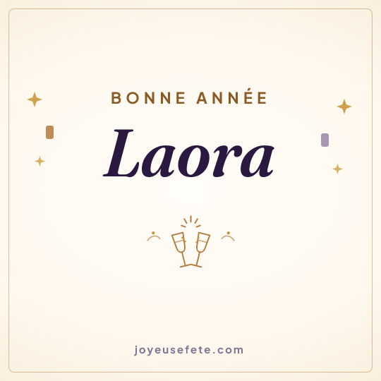 Image carrée « Bonne année Laora » pour WhatsApp