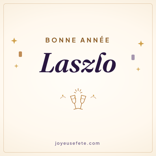 Image carrée « Bonne année Laszlo » pour WhatsApp