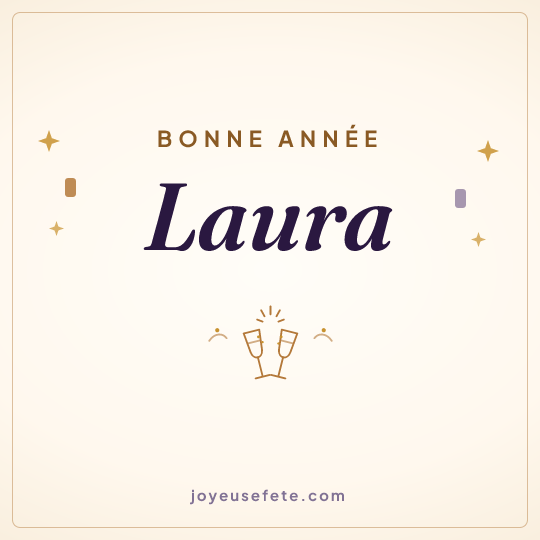 Image carrée « Bonne année Laura » pour WhatsApp