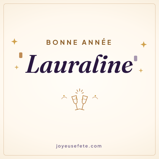 Image carrée « Bonne année Lauraline » pour WhatsApp