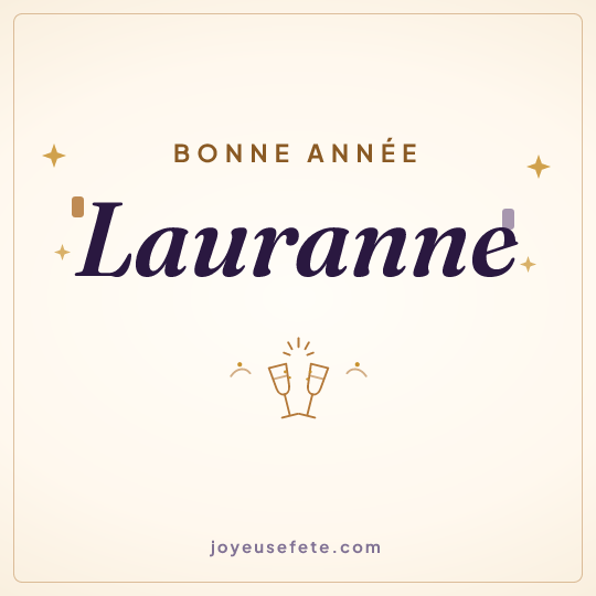 Image carrée « Bonne année Lauranne » pour WhatsApp