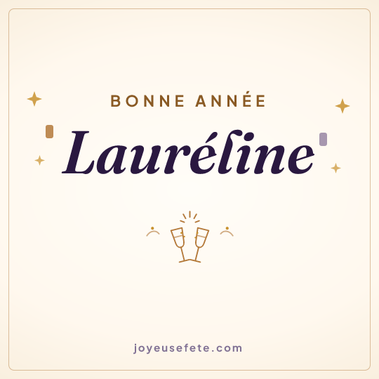 Image carrée « Bonne année Lauréline » pour WhatsApp