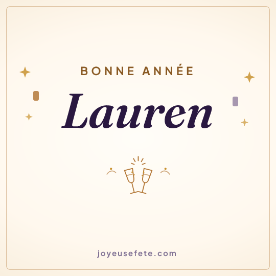 Image carrée « Bonne année Lauren » pour WhatsApp