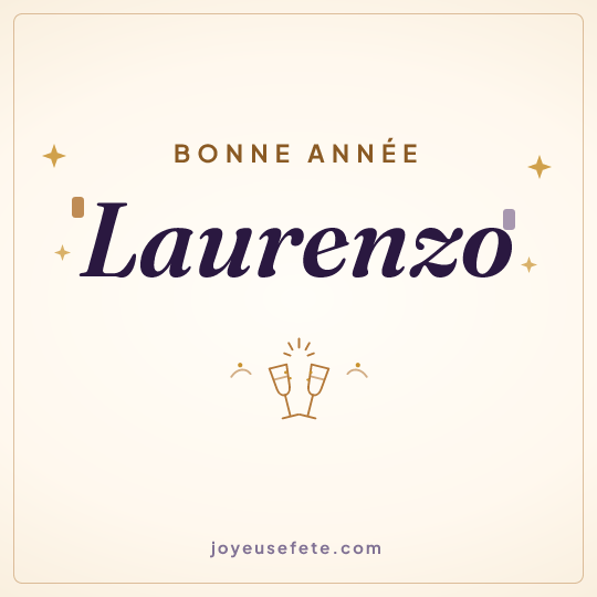 Image carrée « Bonne année Laurenzo » pour WhatsApp