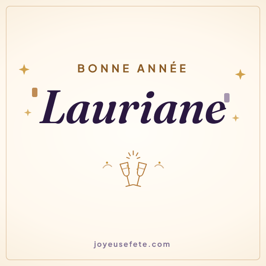 Image carrée « Bonne année Lauriane » pour WhatsApp