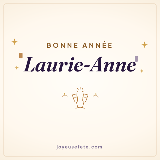 Image carrée « Bonne année Laurie-Anne » pour WhatsApp