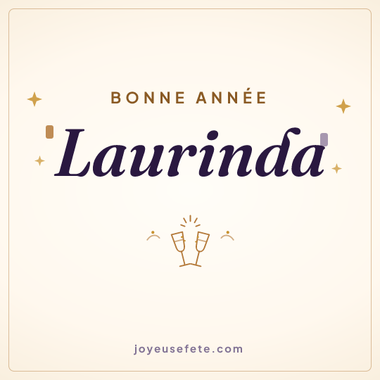 Image carrée « Bonne année Laurinda » pour WhatsApp