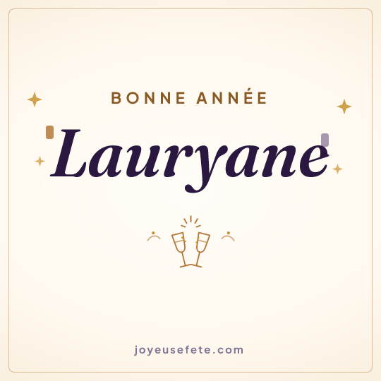 Image carrée « Bonne année Lauryane » pour WhatsApp