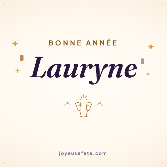 Image carrée « Bonne année Lauryne » pour WhatsApp