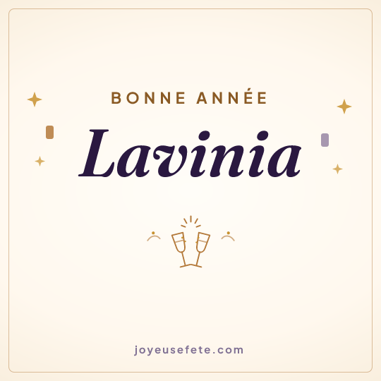 Image carrée « Bonne année Lavinia » pour WhatsApp