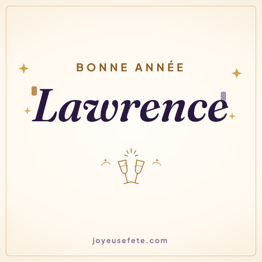 Image carrée « Bonne année Lawrence » pour WhatsApp