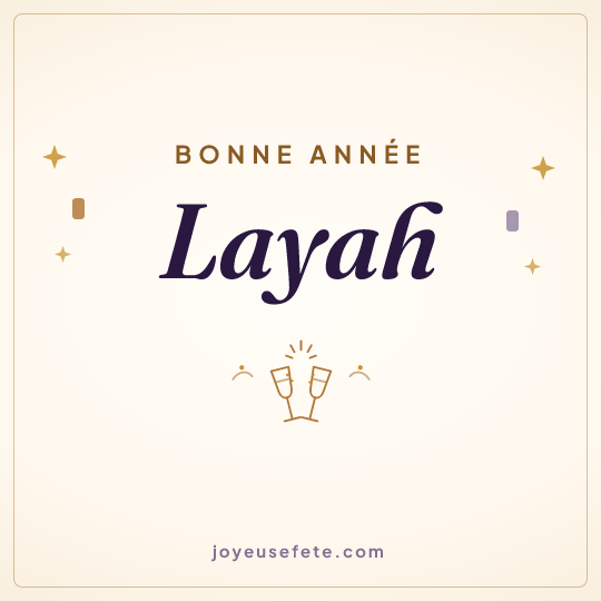 Image carrée « Bonne année Layah » pour WhatsApp
