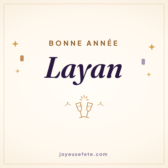 Image carrée « Bonne année Layan » pour WhatsApp