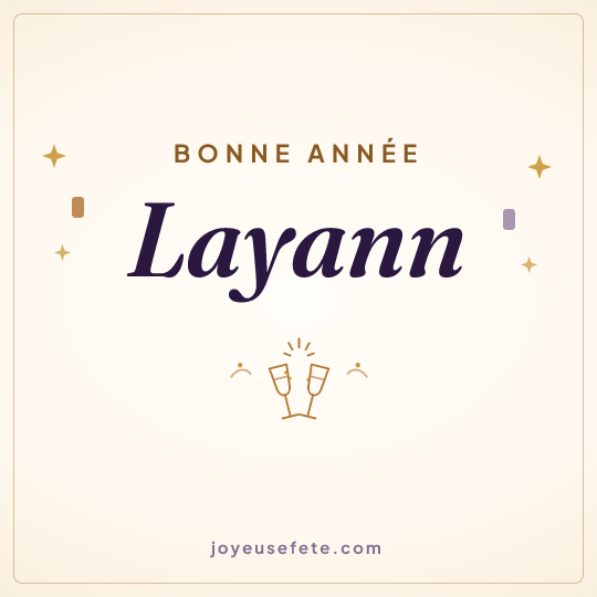 Image carrée « Bonne année Layann » pour WhatsApp