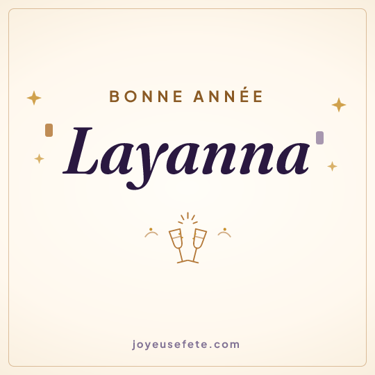 Image carrée « Bonne année Layanna » pour WhatsApp