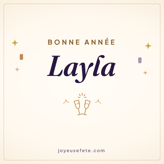 Image carrée « Bonne année Layla » pour WhatsApp