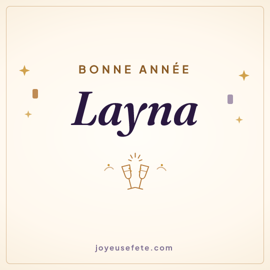 Image carrée « Bonne année Layna » pour WhatsApp