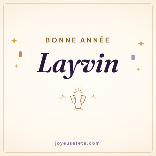 Image carrée « Bonne année Layvin » pour WhatsApp