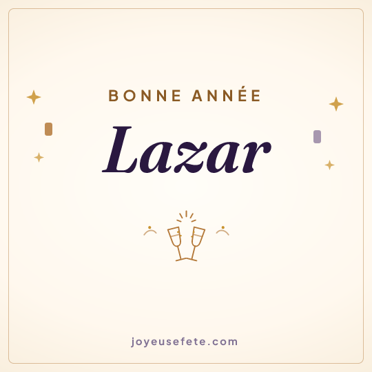 Image carrée « Bonne année Lazar » pour WhatsApp