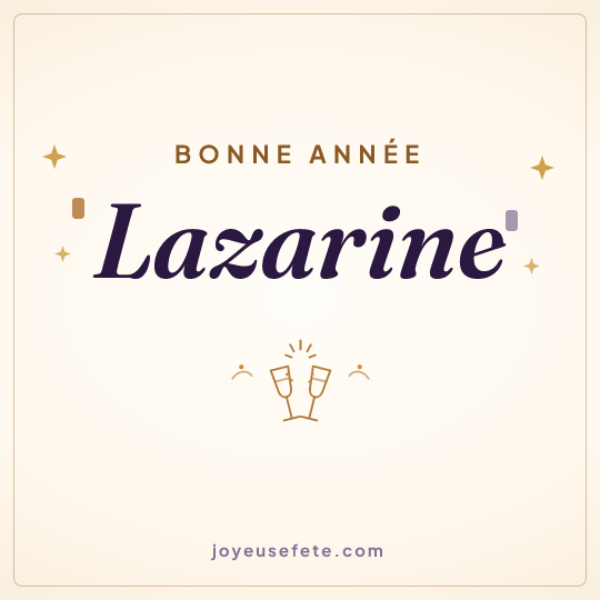 Image carrée « Bonne année Lazarine » pour WhatsApp