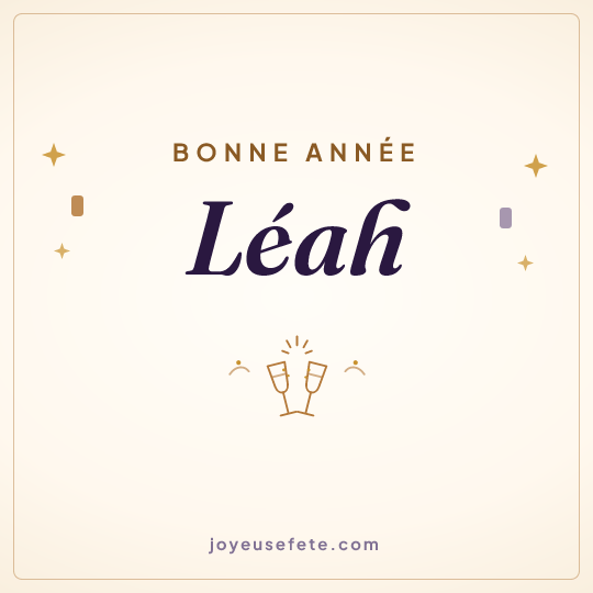 Image carrée « Bonne année Léah » pour WhatsApp