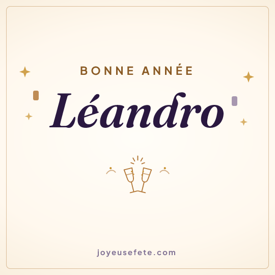 Image carrée « Bonne année Léandro » pour WhatsApp