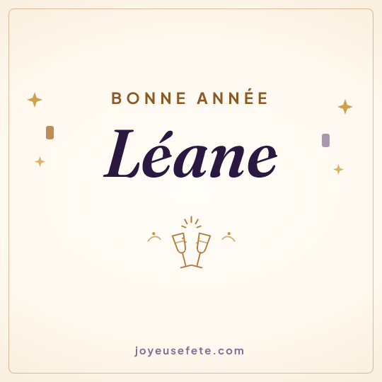 Image carrée « Bonne année Léane » pour WhatsApp