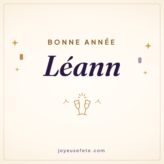 Image carrée « Bonne année Léann » pour WhatsApp