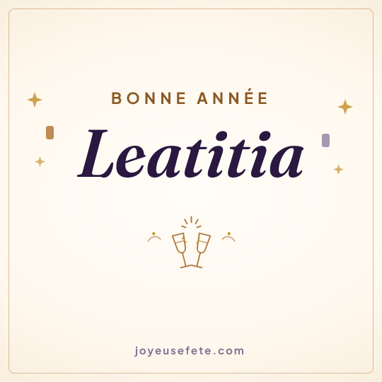 Image carrée « Bonne année Leatitia » pour WhatsApp
