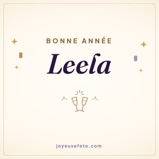 Image carrée « Bonne année Leela » pour WhatsApp