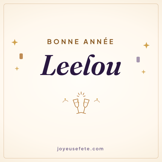 Image carrée « Bonne année Leelou » pour WhatsApp