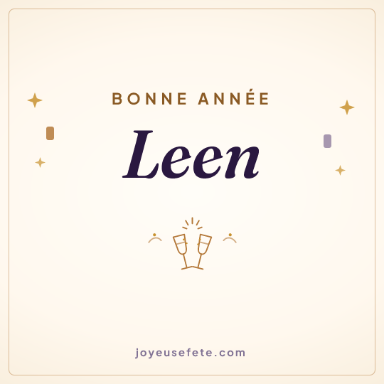 Image carrée « Bonne année Leen » pour WhatsApp