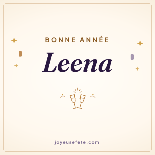 Image carrée « Bonne année Leena » pour WhatsApp