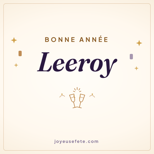 Image carrée « Bonne année Leeroy » pour WhatsApp