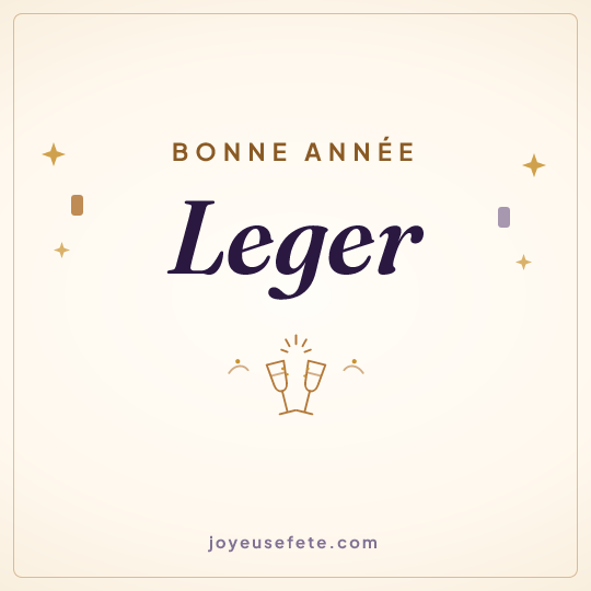 Image carrée « Bonne année Leger » pour WhatsApp