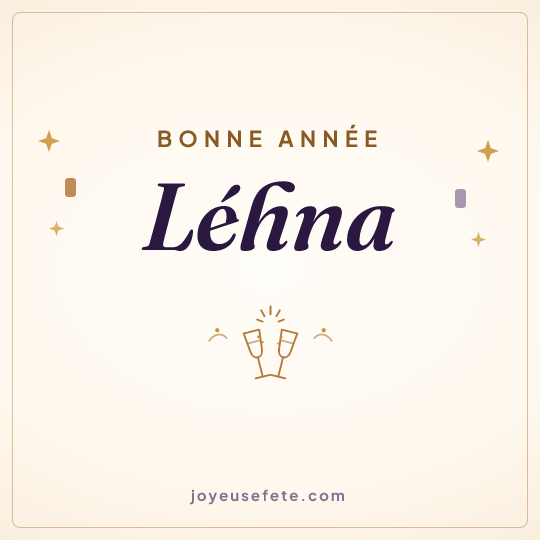 Image carrée « Bonne année Léhna » pour WhatsApp