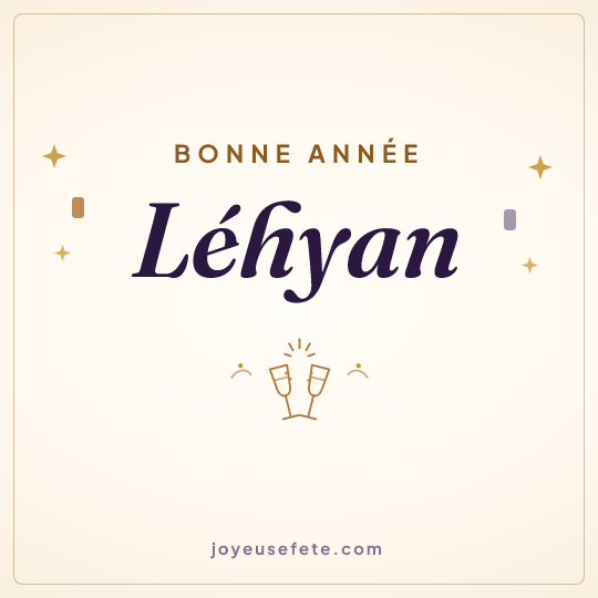 Image carrée « Bonne année Léhyan » pour WhatsApp