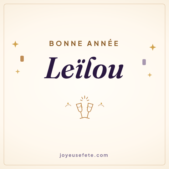 Image carrée « Bonne année Leïlou » pour WhatsApp